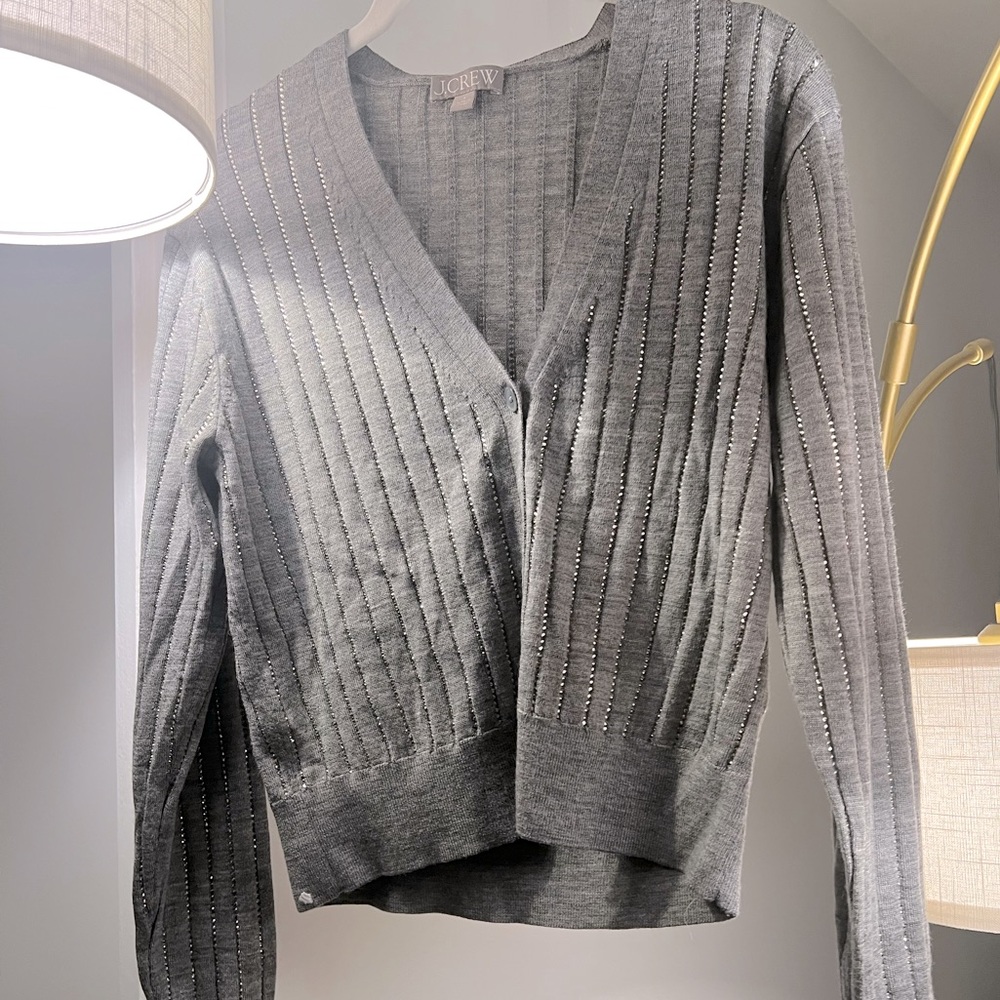 J. Crew Charcoal Cardigan Sweater